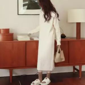 [옷자락]여성 따뜻한 데일리 롱 니트 원피스