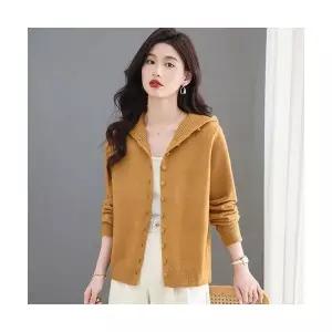 여성 맨투맨 후드 봄가을 집업 니트 카디건 쇼트 상의 OP3