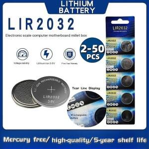 2-50PCS LIR2032 편리하게 충전식 배터리 2032 리튬 충전은 시계 코인 용 3.6v 40mAH CR2032를 대체할 수
