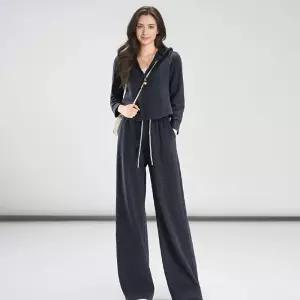 [센트럴몰]여성 와이드라인 크롭 기모 하의 트레이닝