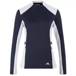 제이린드버그 여성용 레이어 긴팔 탑 네이비 기능성 져지 골프웨어 반집업 BETH CA2347953