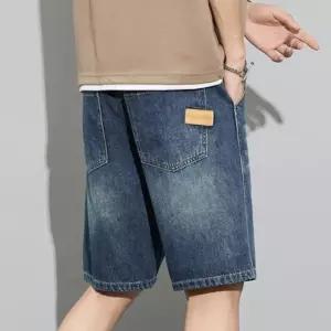 남성 여름 와이드 일자 세미 청반바지 얇은 5부 KS2