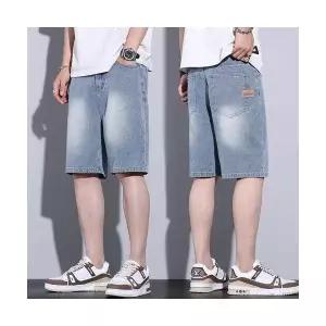 남사친 데님 여름 캐주얼 트렌드 반바지 아우터 얇은 별무늬 청반바지 5부 KS2