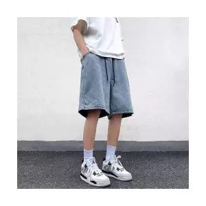 남사친 데님 여름 얇은 밴딩 반바지 트렌드 워싱 청반바지 오는 무릎까지 5부 KS2