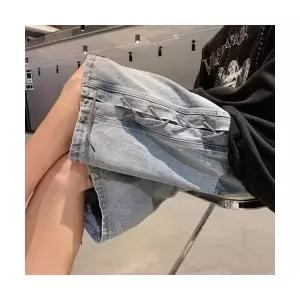 남사친 팬츠 여름 빈티지 테이프 청반바지 5부 KS2