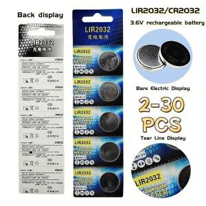 2-30PCS LIR2032 편리하게 충전식 배터리 2032 리튬 충전은 시계 코인 용 3.6v 40mAH CR2032를 대체 할 수