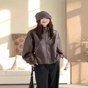 엘럽 여자 빈티지 캐주얼 가죽 스트링 차이나 코트 재킷 박템1