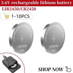 1-10PCS 충전식 배터리 LIR2450 3.7V 120mAh 리튬 이온 코인 셀 버튼 시계 장난감 자동차 키 태양 손전등