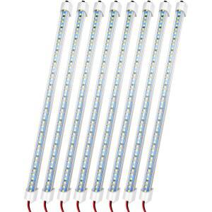 12V LED 실내 조명 바, 스위치 및 자석이 있는 DC 스트립 조명, 밀폐형 화물 트레일러 차량 RV 밴 트럭 로리 캐비닛 캠핑카 카라반 보트 모터홈 8P
