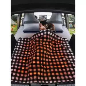 차량 12v 전기담요 담요 흑백 극세사담요 DC12V 겨울난방패드 차박이불 체크