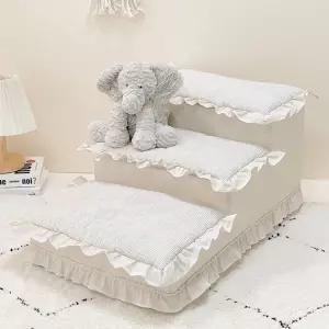 강아지레이스계단 슬개골 애견계단 슬라이드 소파 프릴