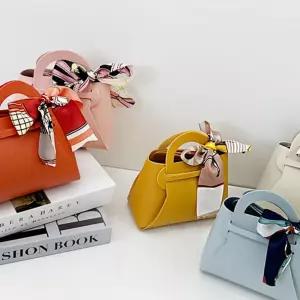 (다올)미니 가죽 가방 구디백 스카프 5p 세트 선물포장용품