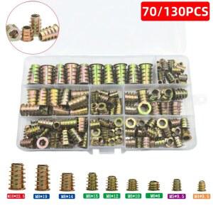 볼트 아연 인서트 목재 패스너 조합 커넥터 합금 세트 도구 스레드 70 130 가구 너트 가구용