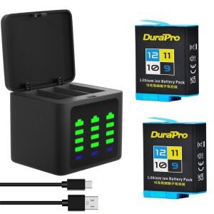 고프로 히어로 11 10 9 배터리 + 충전기 12 스포츠 카메라 액세서리