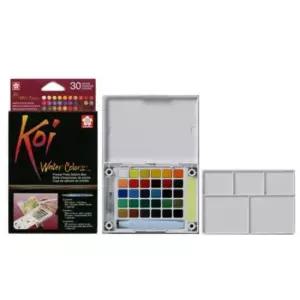 [문구/오피스] 휴대용 수채화 고체물감 30색 세트 미술 화구
