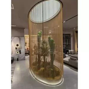 금속커튼 메쉬커튼 칸막이 파티션 커튼 금색 그물