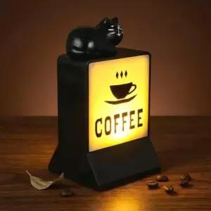 [문구/오피스] 카페 커피머신 꾸미기 미니 자석 간판 인테리어 소품 부착형 무드등