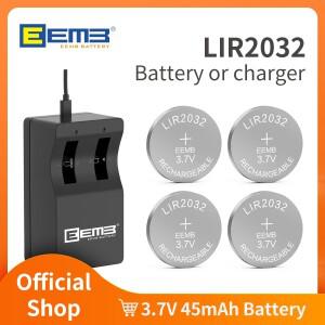 EEMB 단추 배터리 충전식 코인 셀 LIR2032 3.7V 45mAh 충전기 포함 (옵션)