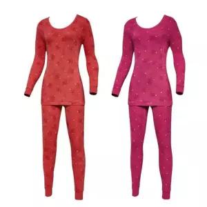 TRY 여성 뷰티 보온 날염내복 삼중직 여자 내의세트 Lrl9+5Ity