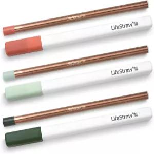 라이프스트로우 시프 3팩 재사용 가능한 스테인리스 스틸 정수 필터 음용 빨대 3개 휴대용 케이스 여행 및
