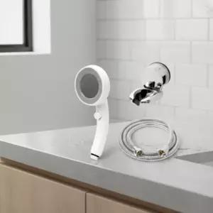 [반려] 절수형 회전 샤워기 헤드 고급 스텐 메탈 호스 1.5m A세트