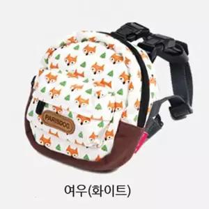강아지 애완견 백팩 가슴줄 리드줄 세트 화이트여우