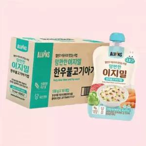 엘빈즈 이지밀 맘편한 파우치 파우치백 가방 이유식 13개월이상 한우불고기아기밥 10p 한우불고기맛 1개 46