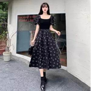 [리빌모아]여자 플라워 반팔 스퀘어넥 롱 원피스 JSW1-OPS-SP0000CQI