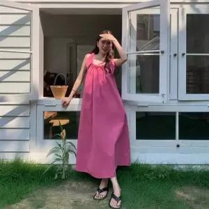 [리빌모아]여자 서스펜더 롱 나시 민소매 원피스 JSW-OPS-SP0000CRI-진홍색