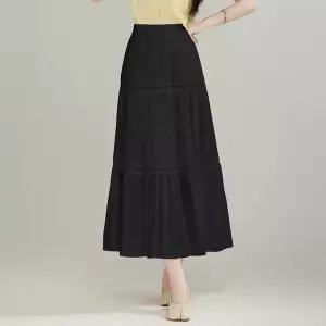 밴널스샵 여자 스커트 롱 여름 쉬폰 레이스 A라인 슬림핏 하이웨스트 미디스커트 HO2