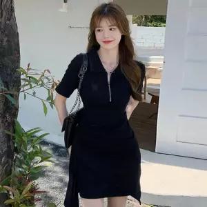 [리빌모아]여자 카라 지퍼 랩 반팔 미니 원피스 JSW1-OPS-SP0000CCZ