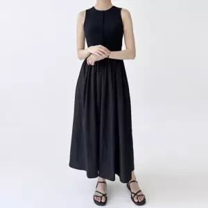 [리빌모아]여자 플레어 레이어드 민소매 롱 원피스 DJW-OPS-SGSSND62-블랙