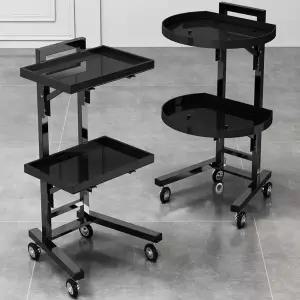 미용카트 미용실 접이식 82x40x28cm 실버 스텐카트 2단 웨건