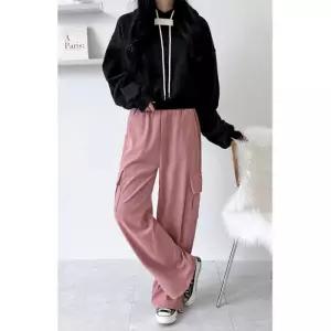 [리빌모아]여자 와이드 카고 골덴 바지 조거팬츠 와이드팬츠 츄리닝 밴딩팬츠 팬츠DJW