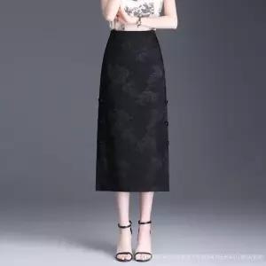 엘럽 여사친 치마 여름 H라인 일자 양면 트임 힙업 원턱 원템2