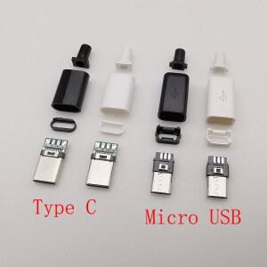 C타입 납땜 데이터 어댑터 10개 플러그 USB 5핀 / 수리 케이블 수 DIY