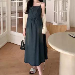 [리빌모아]여자 밴딩 데님 스모크 나시 원피스 LDW1-OPS-SSIS420