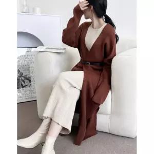 [리빌모아]여자 루즈 롱니트 가디건 자켓 트위드자켓 블라우스 원피스 여성가디건DJW-