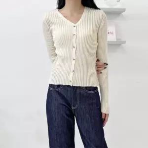 [리빌모아]여자 슬림핏 골지 니트 가디건 블라우스 원피스 하객룩 트위드자켓 여성가