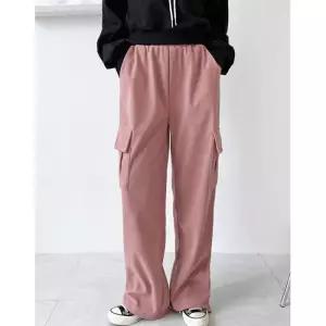 [리빌모아]여자 와이드 카고 골덴 바지 조거팬츠 와이드팬츠 츄리닝 밴딩팬츠 팬츠DJW