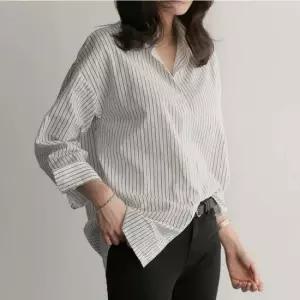 스트라이프 데일리 루즈핏 셔츠 오버핏 긴팔 맨투맨티셔츠