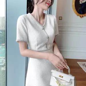 [리빌모아]여자 반팔 브이넥 펄 미니 원피스 JSW1-OPS-SP0000CJM