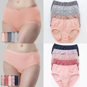 [제임스딘]여성 순면 면스판 맥시 삼각팬티 5매입 세트 90 95 100 105 110