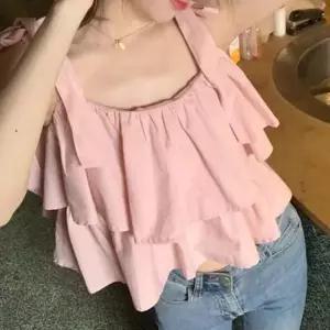 여성 청순 프릴 나시 러플 블라우스 리본 여름 민소매 3색 러블리블라우스