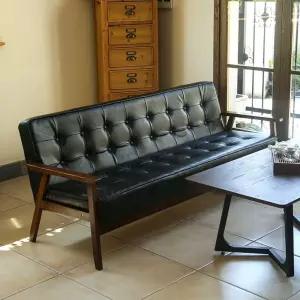 단추소파 엔틱 2인 제로 양복점 원목 버튼 3인길이(가로158cm-높이65cm-71cm)