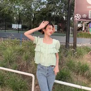 [리빌모아]여자 반팔 스퀘어 쉬폰 블라우스 JSW1-BLH-SP0000CJW