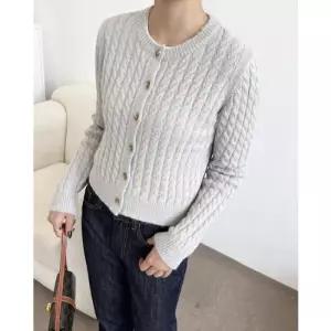 [리빌모아]여자 꽈배기니트 가디건 여성가디건 DJW1-CA-SUND5049-그레이