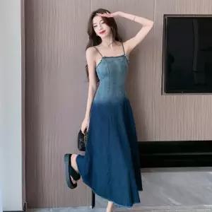 [리빌모아]여자 그라데이션 데님 롱 나시 원피스 JSW1-OPS-SP0000COR