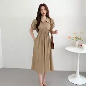 [리빌모아]여자 데일리 퍼프 레이스업 원피스 LDW-OPS-SSIS367-베이지