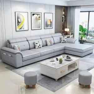 코너형 치 ㄱ자 다목적 북유럽 4인용소파길이 심플 좌우 소파 진피 가죽 거